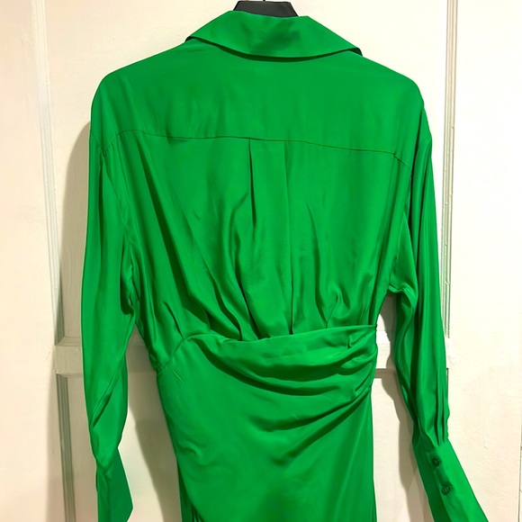 NWT Gauge81 long sleeve green asymmetrical wrap dress cuff sleeves women’s xs - Picture 5 of 7